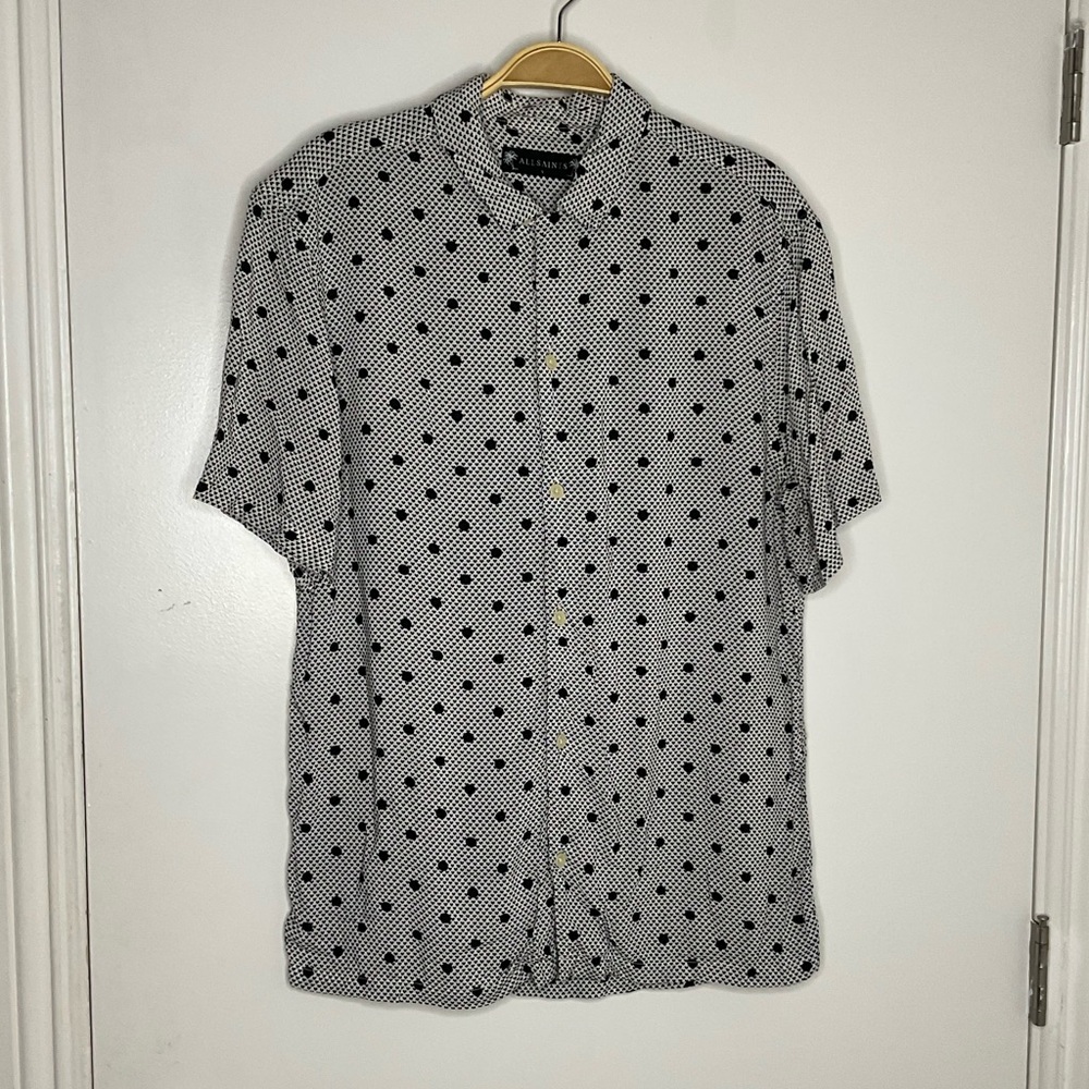 Allsaints Amour Polka Dot Heart Camp Shirt